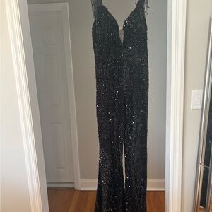 Black Sequin Jumpsuit